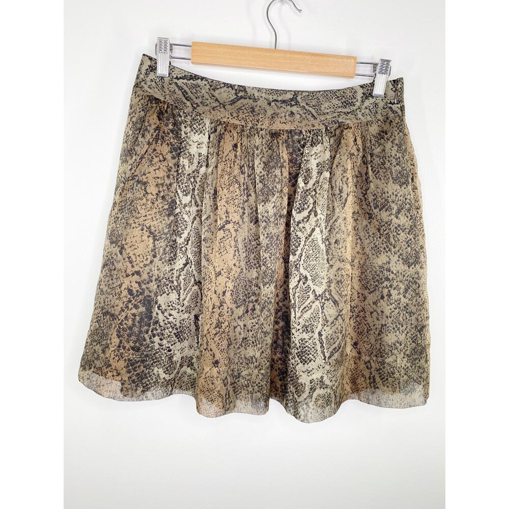 Banana Republic Heritage Brown Printed A-Line Skirt Women's Size 6 NWT